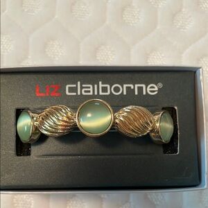 Liz Claiborne Gold and Green Cabochon Bracelet